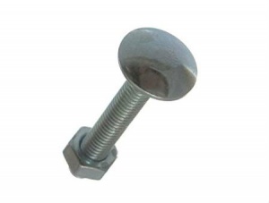 M6 x 40 Dome Cup Square Hexagon Bolt Bright Zinc Plated