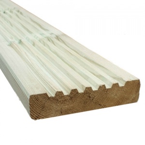 125mm x 32mm Treated Softwood Deck Board - over 3m