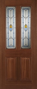 External Hardwood Edwardian Blue Glazed Door