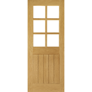 Internal Oak Ely 6 Light Bevelled Glazed Door