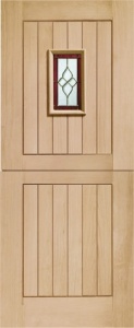 External Oak Chancery Stable Door with Brass Caming