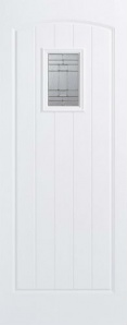 External GRP Composite Cottage White Glazed Door