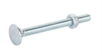 M8x130 Dome Cup Square Hexagon Bolt Bright Zinc Plated