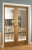 Internal Oak Suffolk Rebated Door Pair with Clear Etched Glass