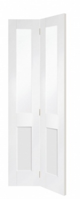 Internal Primed White Malton Shaker Glazed Bi-Fold Door (78'' x 30'')