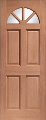 External Carolina Hardwood Door (Dowelled) Clear Glass