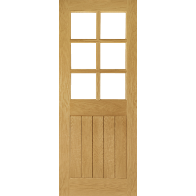 Internal Oak Ely 6 Light Bevelled Glazed Door