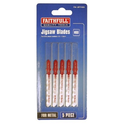 Faithfull Jigsaw Blades T118G Fine cut in thin metals