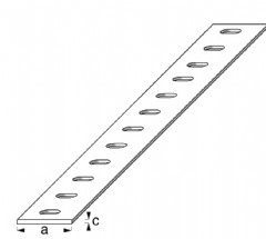 23.5 x 1.2mm Drilled Flat Bar Galvanised Steel 1000