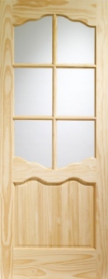 Internal Clear Pine Riviera Door with Clear Glass