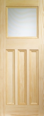 Internal Vertical Grain Pine Vine DX Door with Obscure Glass