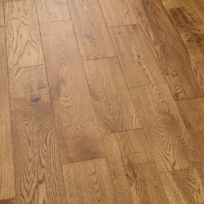 125mm Golden Handscraped Oak Solid Wood Flooring