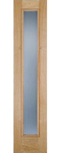 External Oak Frosted Sidelight 81'' x 18''