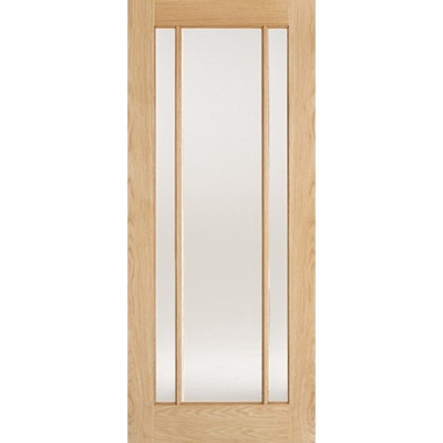 Internal Oak Lincoln 3 Light Door with Frosted Glass