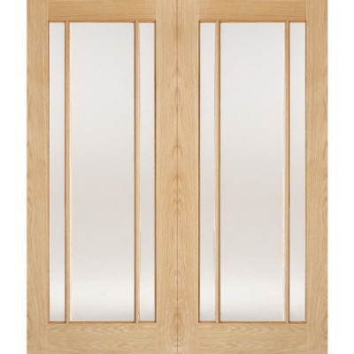 Internal Oak Lincoln Glazed Pairs Doors