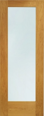External Pre-Finished Oak Double Glazed Pattern 10 Door with Clear Glass