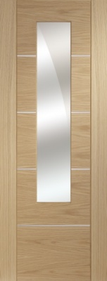 Internal Pre-Finished Oak Portici Door with Mirror
