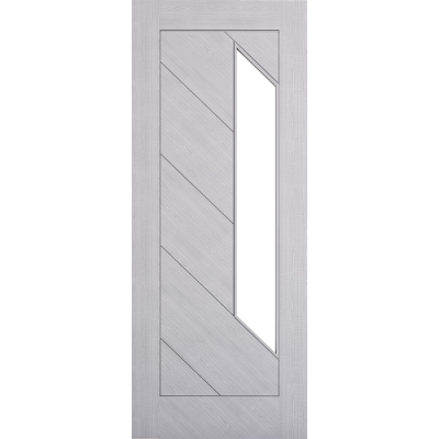 Internal Pre-Finished Light Grey Ash Torino Clear Glazed Door