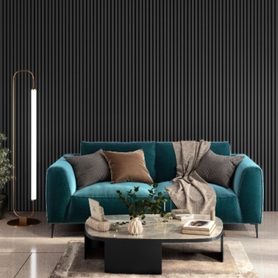 Dark Grey Acoustic Slat Wall Panel