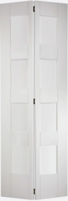Internal Primed White Shaker 4 Panel Bi-Fold Glazed Door