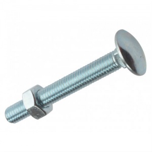 M8x65 Dome Cup Square Hexagon Bolt Bright Zinc Plated