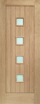 External Oak M&T Double Glazed Siena Door with Obscure Glass