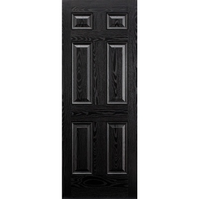 External GRP Composite Colonial 6P Black and White Door