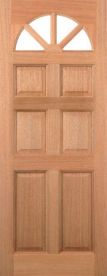 External Hardwood Carolina Unglazed 6 Panel Door