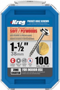 Kreg Zinc Coated Pocket Hole Screw 38mm (1 1/2'') Coarse Thread
