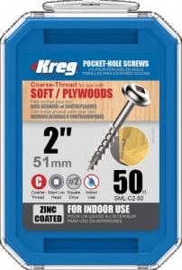 Kreg Zinc Coated Pocket Hole Screw 51mm (2'') Coarse Thread