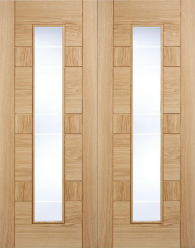 Internal Pre Finished Edmonton Oak Glazed Door Pairs Atlantic Timber