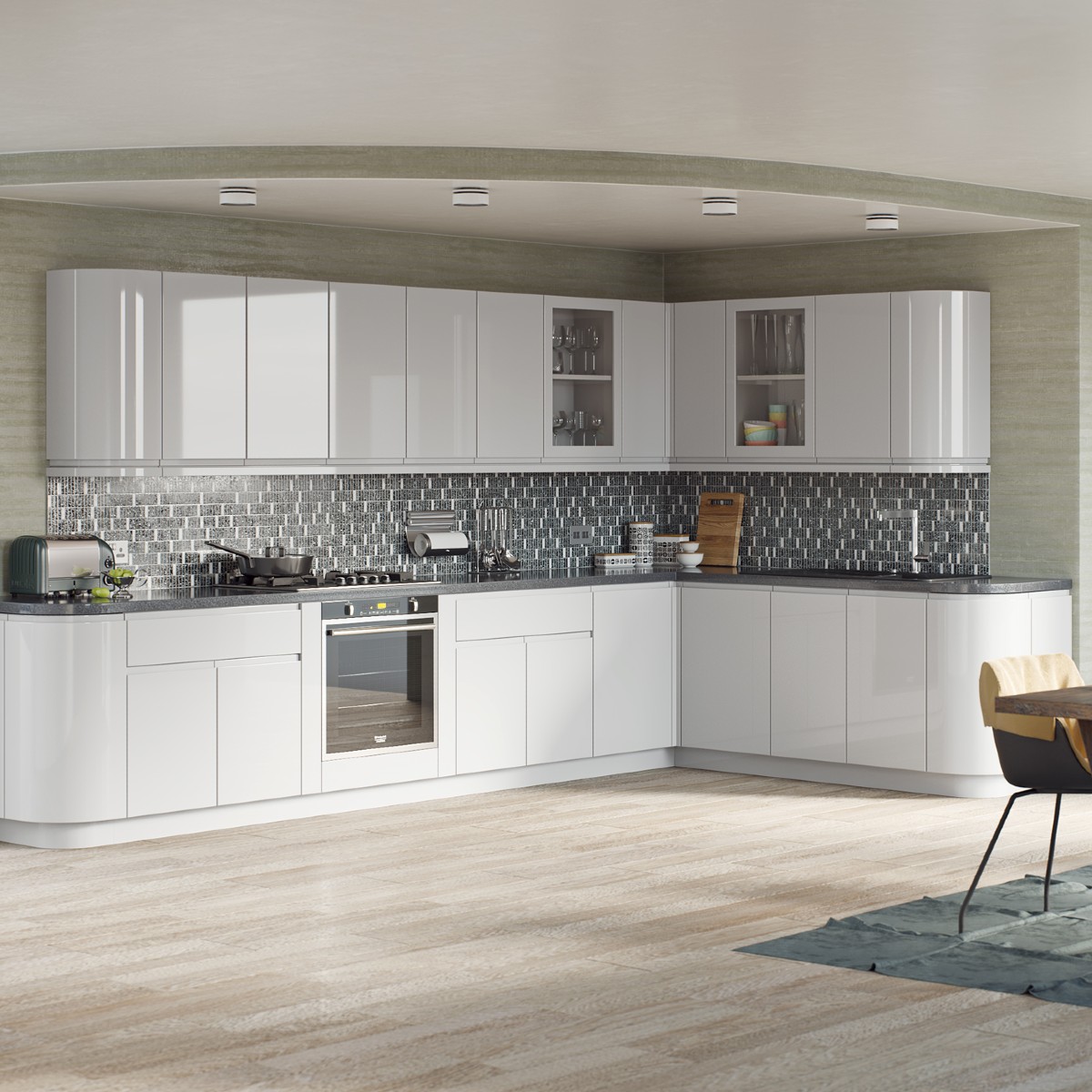 Avanti Opus High Gloss Light Grey Atlantic Timber