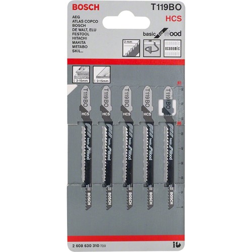 Bosch Jigsaw Blades T119BO Curved Cutting in Wood Atlantic Timber
