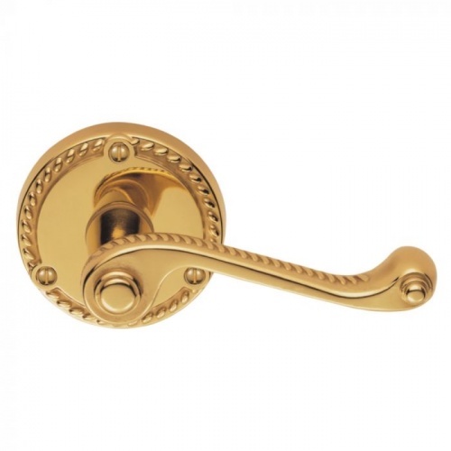 Lever Door Handle on Round Rose Atlantic Timber
