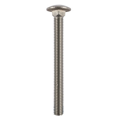 M6 x 65 Dome Cup Square Hexagon Bolt Bright Zinc Plated