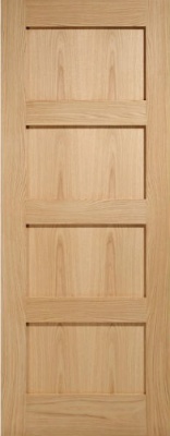 Internal Pre-Finished Oak Shaker 4 Panel Door