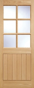 External Oak Cottage Stable 6 Light Door