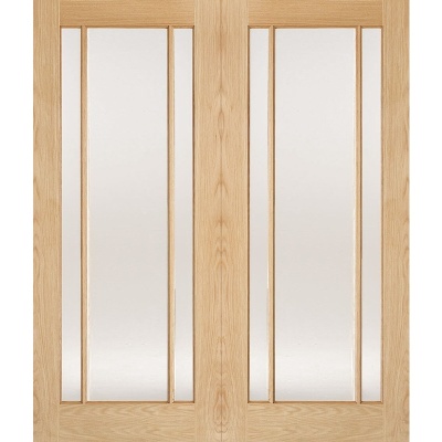 Internal Oak Lincoln Glazed Pairs Doors