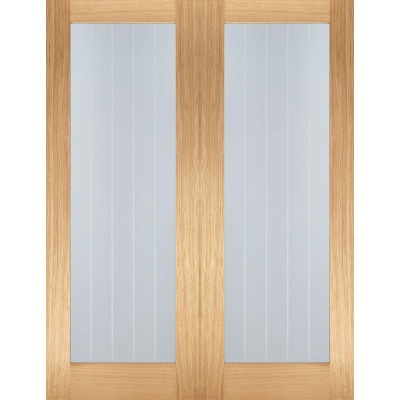 Internal Oak Mexicano Pattern 10 Glazed Door Pairs