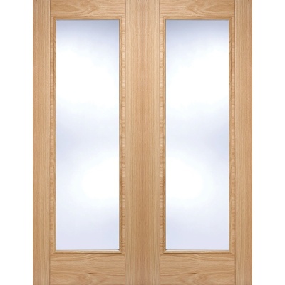 Internal Pre-Finished Oak Vancouver Pattern 10 Glazed Door Pairs