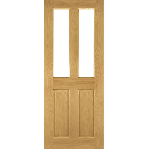 Internal Pre-Finished Oak Bury Clear Bevelled Glazed Door