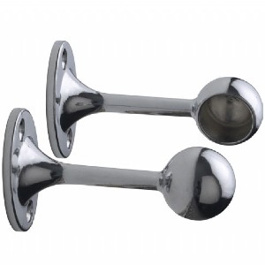 Rothley Delux End Brackets Chrome Finish 25mm (Pack of 2)