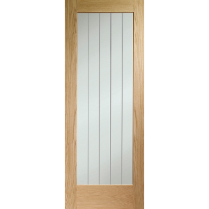 Internal Oak Suffolk Essential Clear Etched P10 Glazed Door