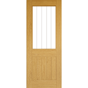 Internal Pre-Finished Oak Ely 1 Half Light Clear Glazed Door