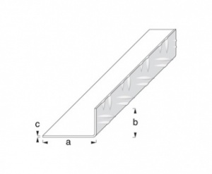 23.5 x 43.5 mm Checkerplate Angle Uncoated Aluminium 1 metre