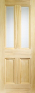 Internal Vertical Grain Pine Edwardian Door with Clear Bevelled Glass