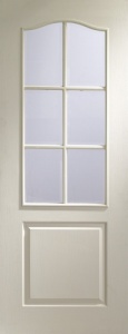 Internal White Moulded Classique 6 Light Door with Clear Bevelled Glass
