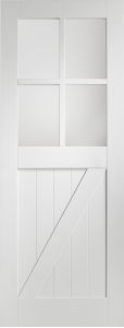 Internal Primed White Cottage Door with Clear Glass