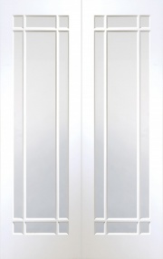 Internal Primed White Cheshire Rebated Door Pair with Clear Glass