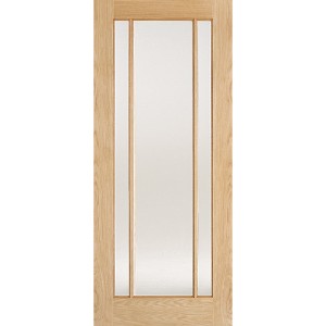 Internal Oak Lincoln 3 Light Door with Frosted Glass